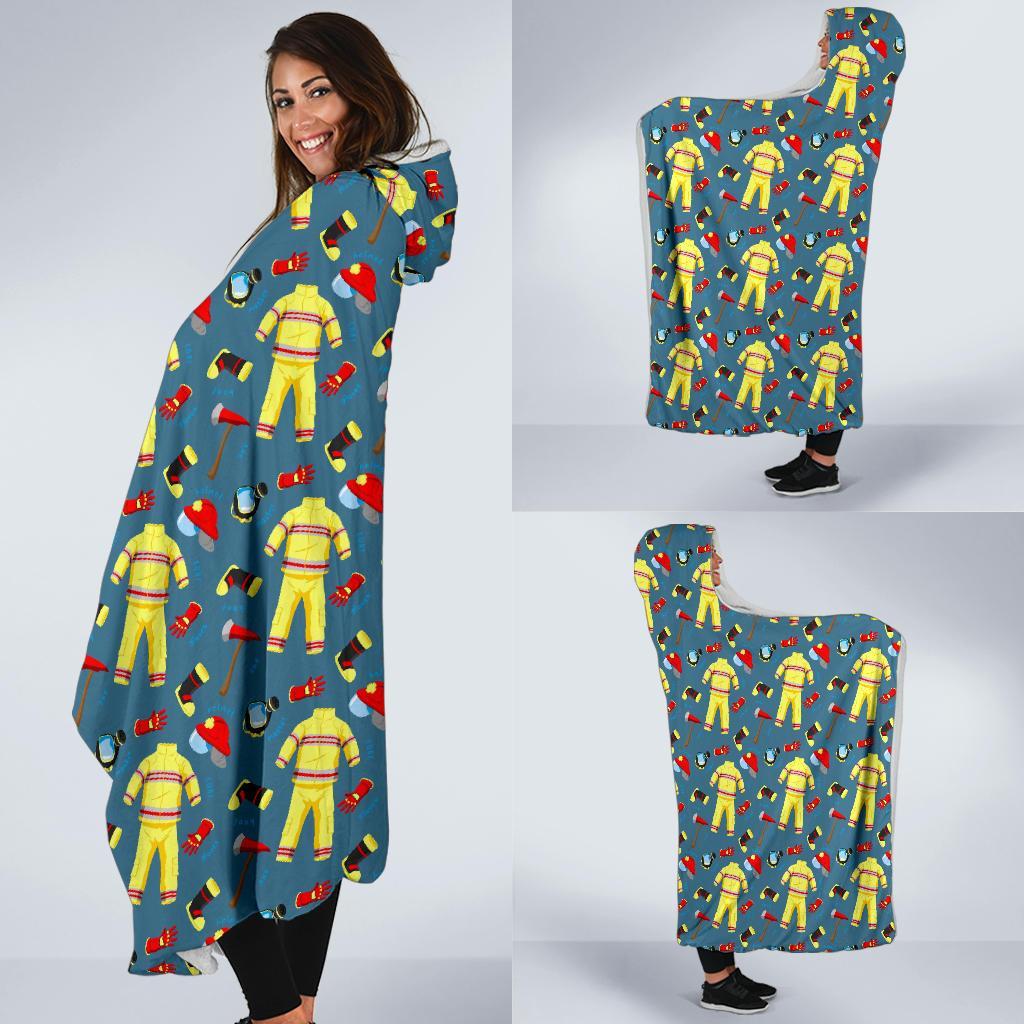 Pattern Print Firefighter Hooded Blanket-grizzshop