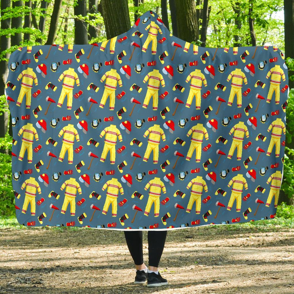 Pattern Print Firefighter Hooded Blanket-grizzshop