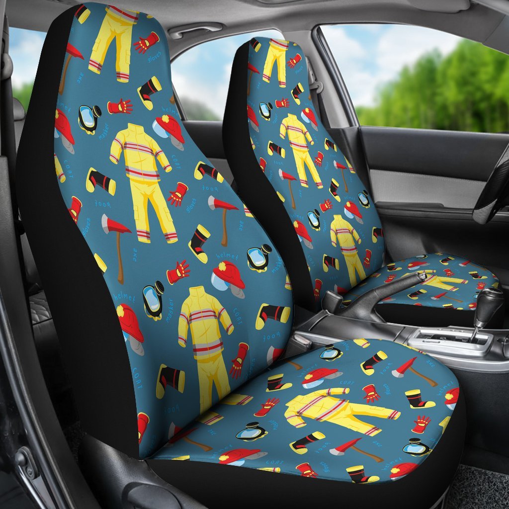 Pattern Print Firefighter Universal Fit Car Seat Cover-grizzshop