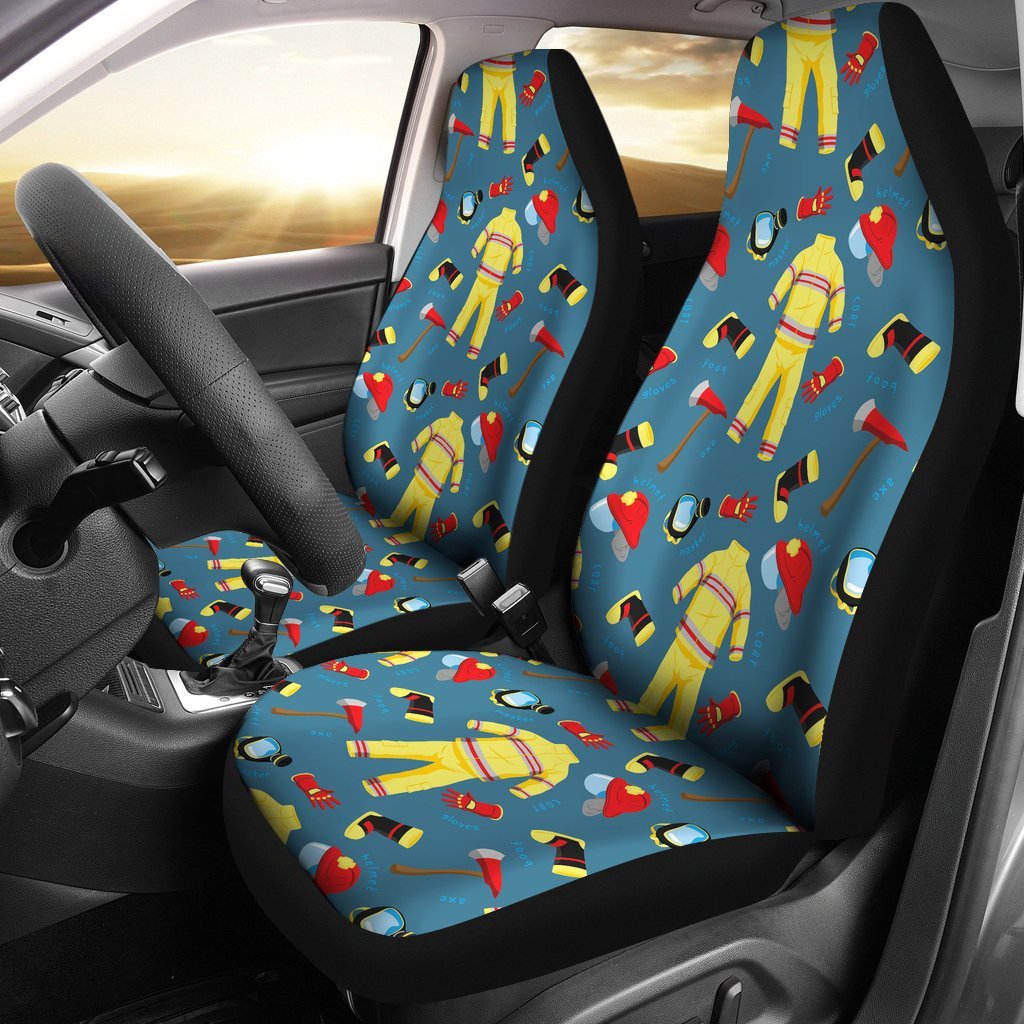 Pattern Print Firefighter Universal Fit Car Seat Cover-grizzshop