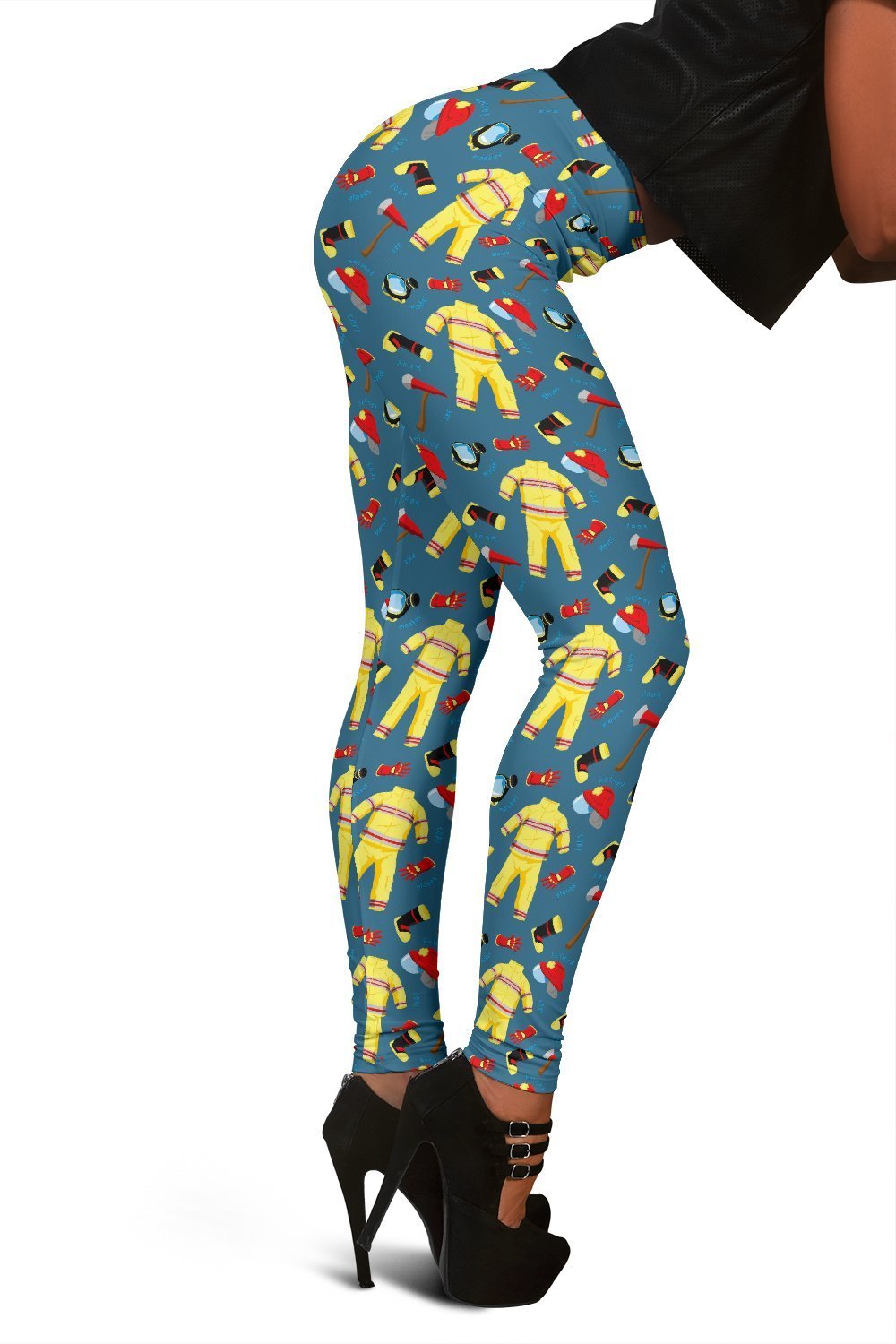 Pattern Print Firefighter Women Leggings-grizzshop