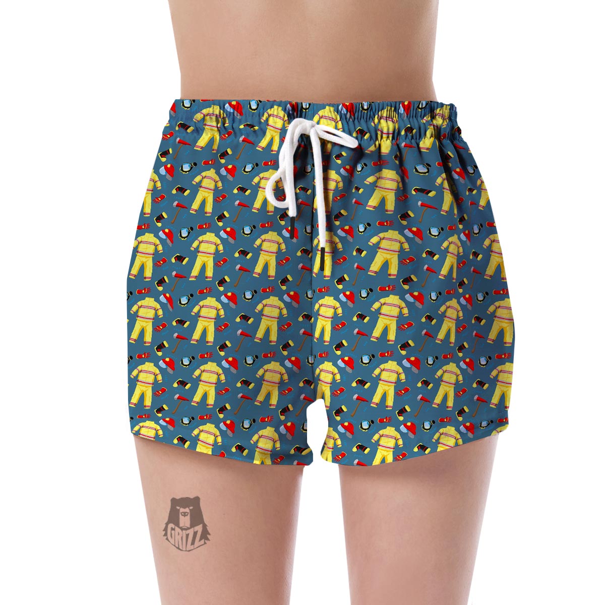 Pattern Print Firefighter Women's Shorts-grizzshop