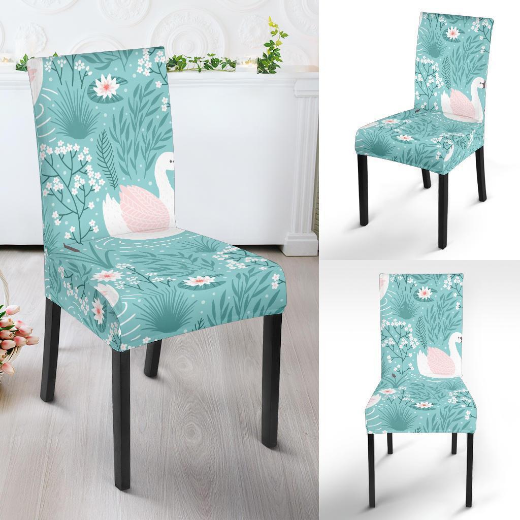 Pattern Print Floral Swan Chair Cover-grizzshop