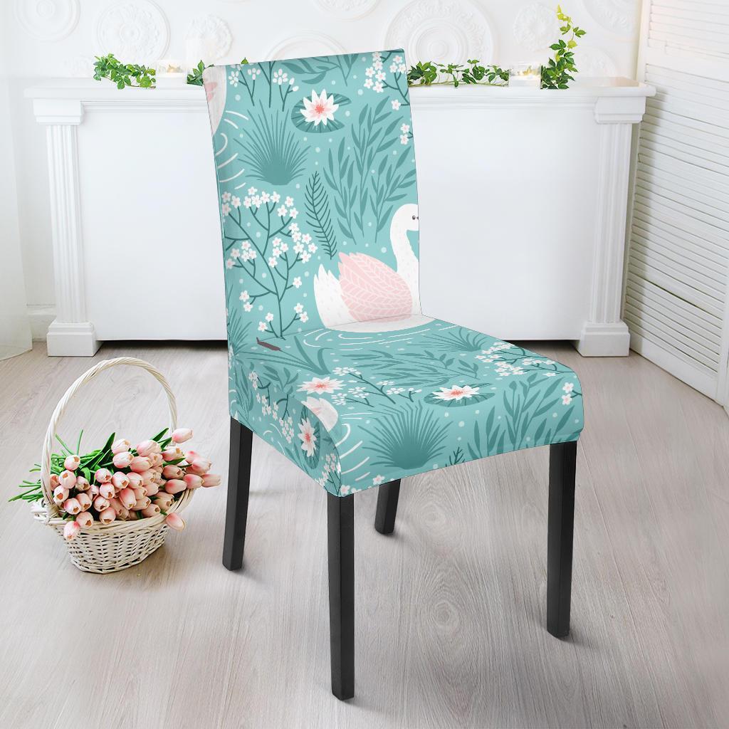 Pattern Print Floral Swan Chair Cover-grizzshop