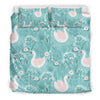 Pattern Print Floral Swan Duvet Cover Bedding Set-grizzshop