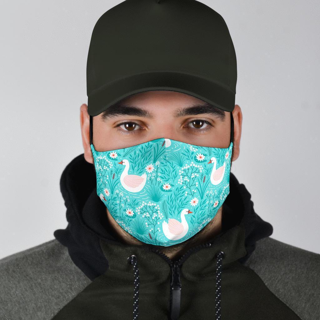 Pattern Print Floral Swan Face Mask-grizzshop