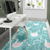 Pattern Print Floral Swan Floor Mat-grizzshop