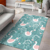 Pattern Print Floral Swan Floor Mat-grizzshop