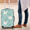 Pattern Print Floral Swan Luggage Cover Protector-grizzshop