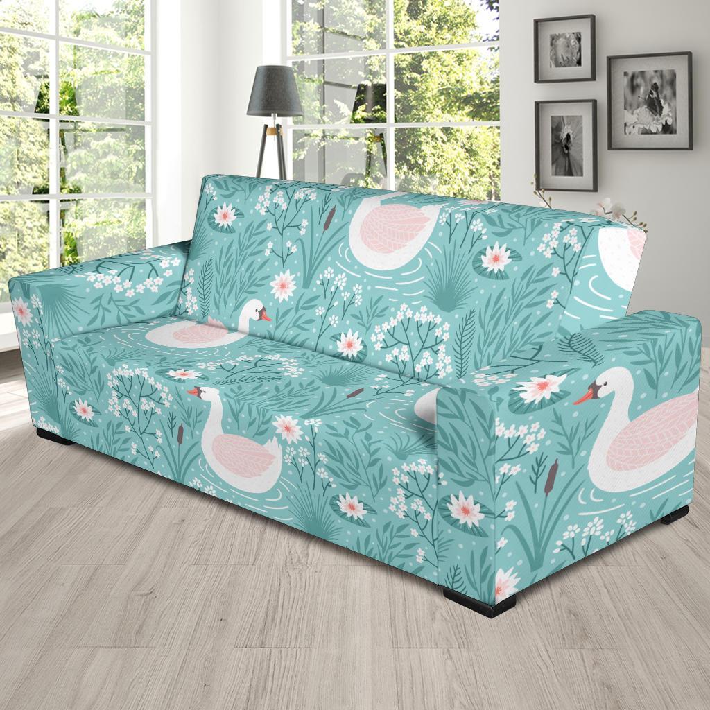 Pattern Print Floral Swan Sofa Covers-grizzshop