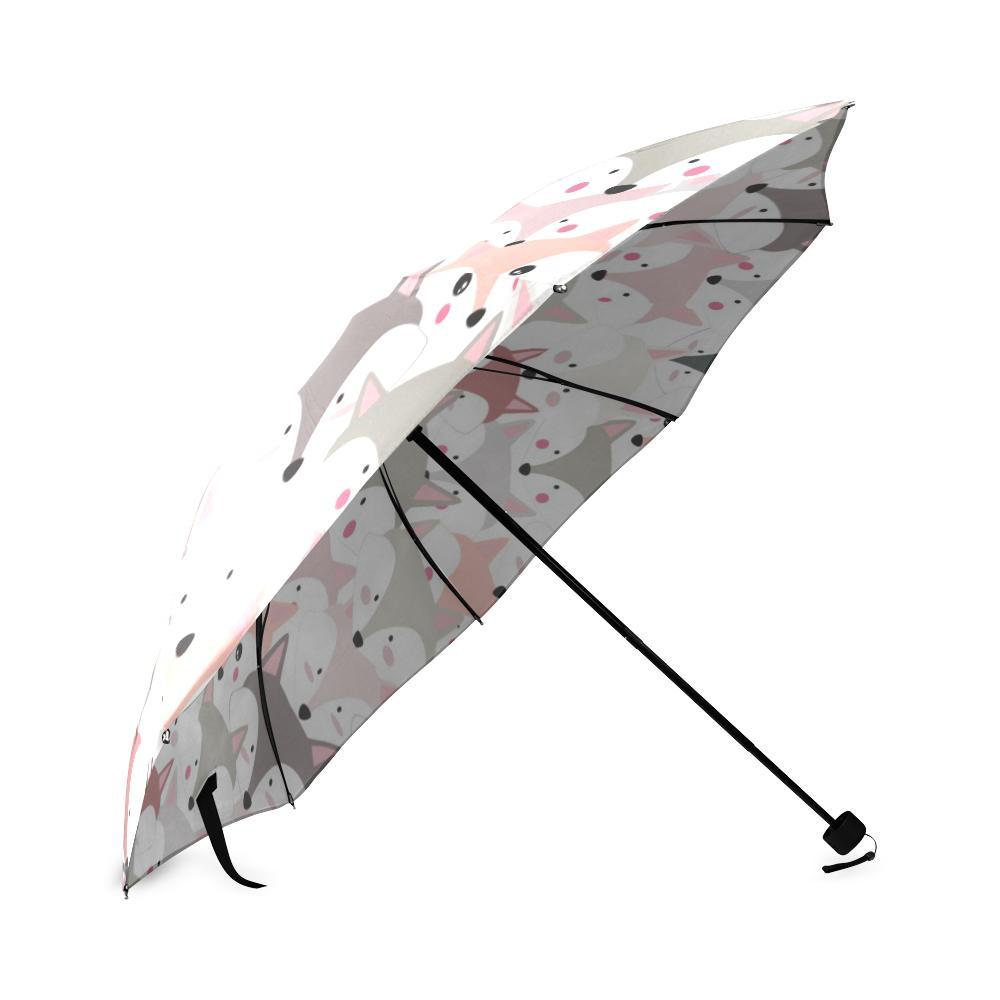 Pattern Print Fox Foldable Umbrella-grizzshop