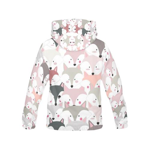 Pattern Print Fox Men Pullover Hoodie-grizzshop