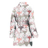 Pattern Print Fox Women Long Robe-grizzshop