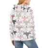 Pattern Print Fox Women Pullover Hoodie-grizzshop