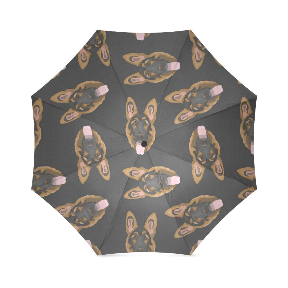Pattern Print German Shepherd Foldable Umbrella-grizzshop