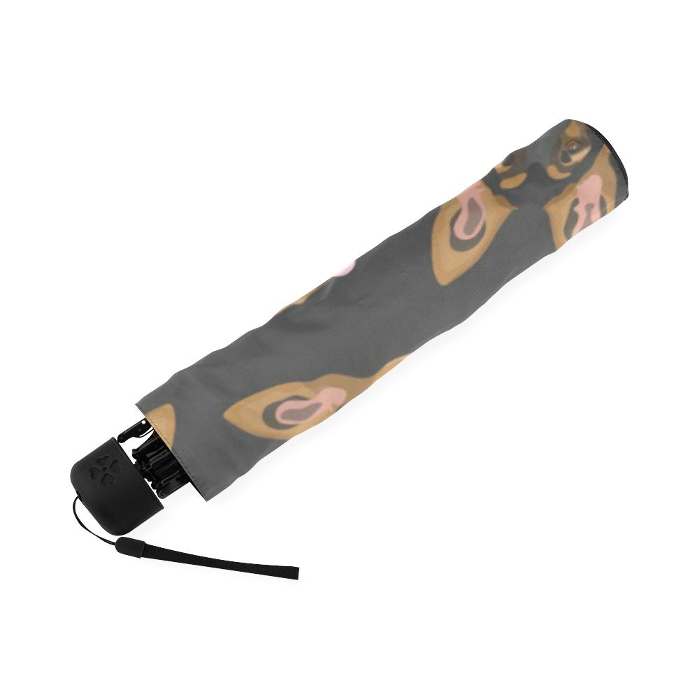 Pattern Print German Shepherd Foldable Umbrella-grizzshop