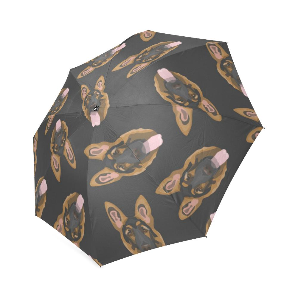 Pattern Print German Shepherd Foldable Umbrella-grizzshop