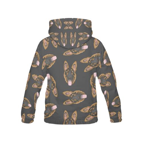 Pattern Print German Shepherd Men Pullover Hoodie-grizzshop