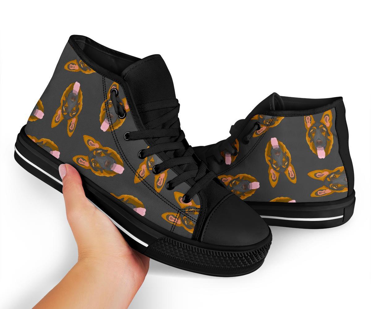 Pattern Print German Shepherd Men Women's High Top Shoes-grizzshop