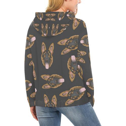 Pattern Print German Shepherd Women Pullover Hoodie-grizzshop