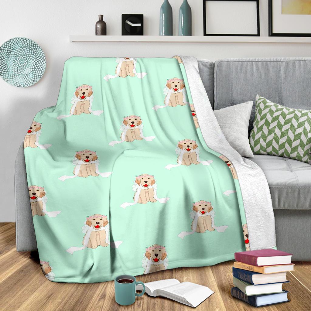 Pattern Print Golden Retriever Blanket-grizzshop