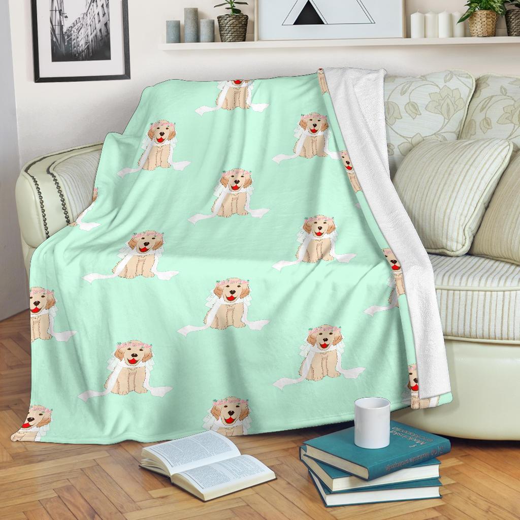 Pattern Print Golden Retriever Blanket-grizzshop