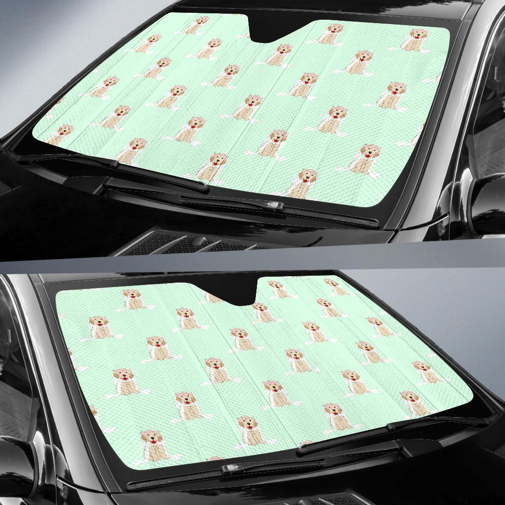 Pattern Print Golden Retriever Car Sun Shade-grizzshop