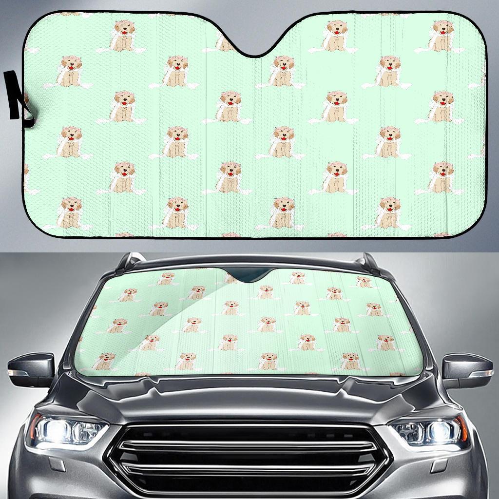 Pattern Print Golden Retriever Car Sun Shade-grizzshop