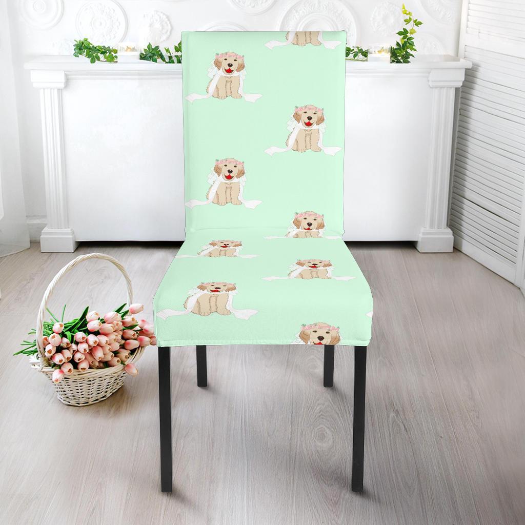 Pattern Print Golden Retriever Chair Cover-grizzshop