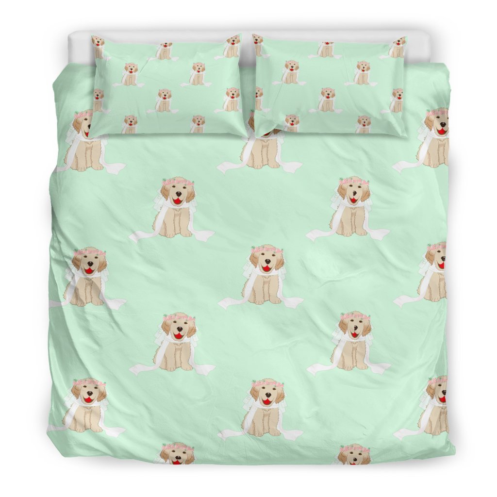 Pattern Print Golden Retriever Duvet Cover Bedding Set-grizzshop