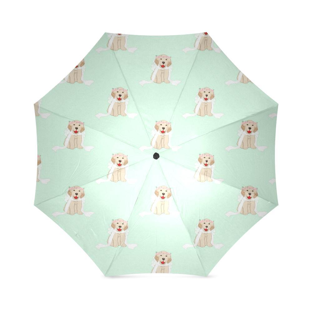 Pattern Print Golden Retriever Foldable Umbrella-grizzshop