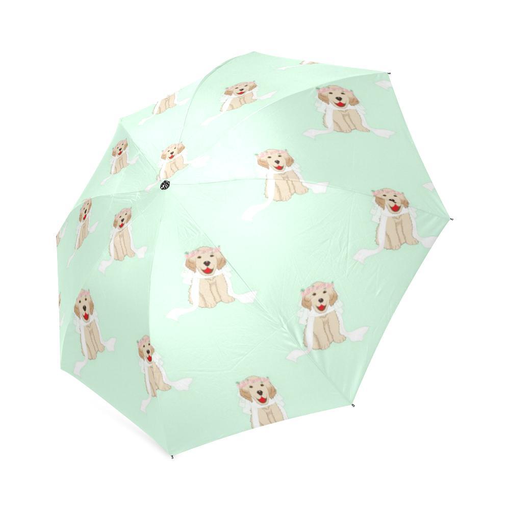 Pattern Print Golden Retriever Foldable Umbrella-grizzshop