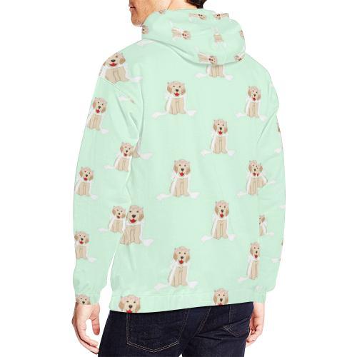 Pattern Print Golden Retriever Men Pullover Hoodie-grizzshop