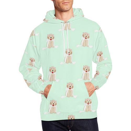 Pattern Print Golden Retriever Men Pullover Hoodie-grizzshop