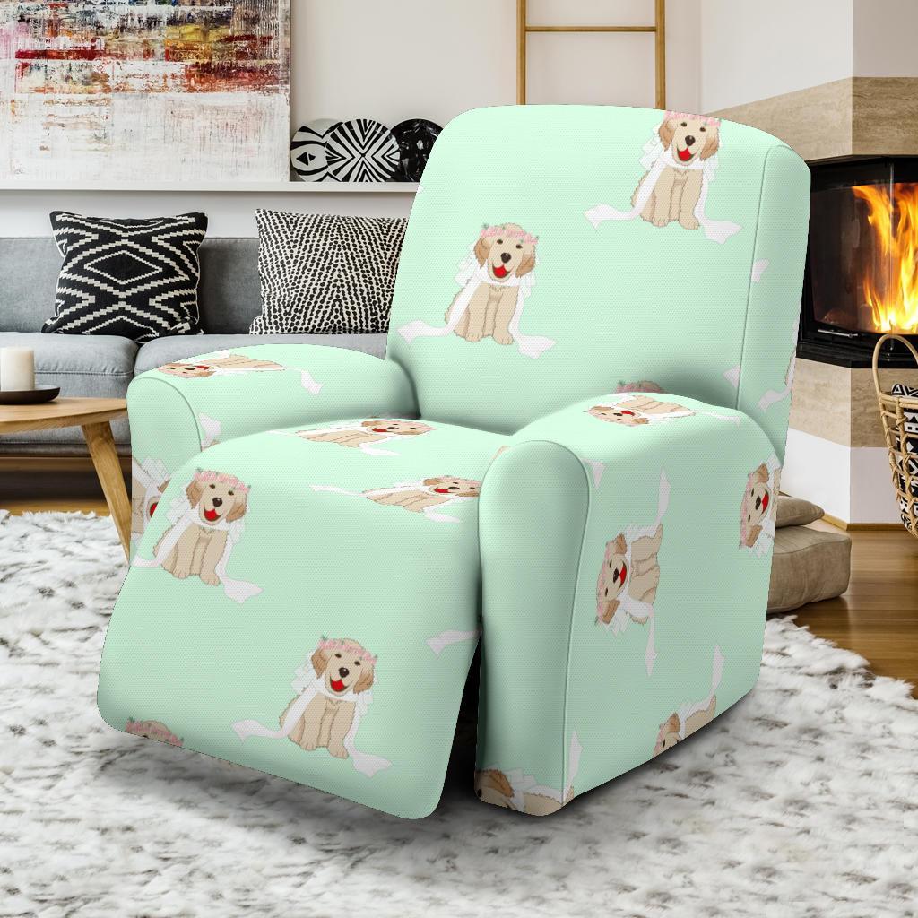 Pattern Print Golden Retriever Recliner Cover-grizzshop