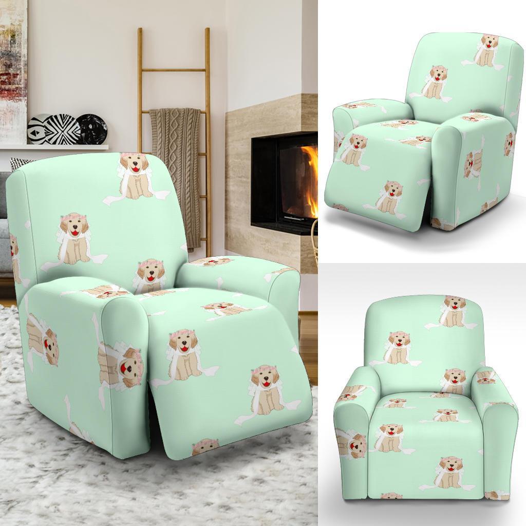 Pattern Print Golden Retriever Recliner Cover-grizzshop