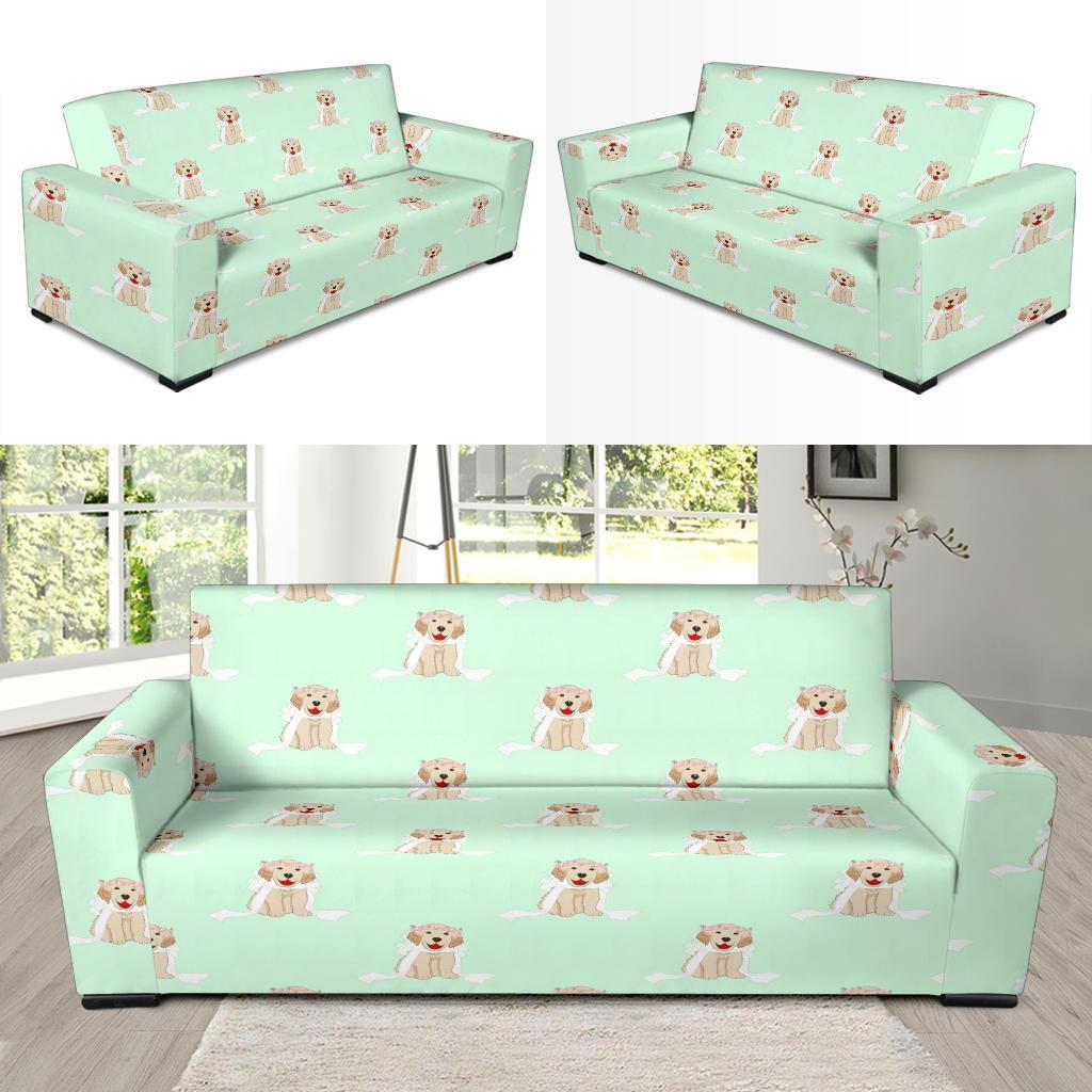 Pattern Print Golden Retriever Sofa Covers-grizzshop