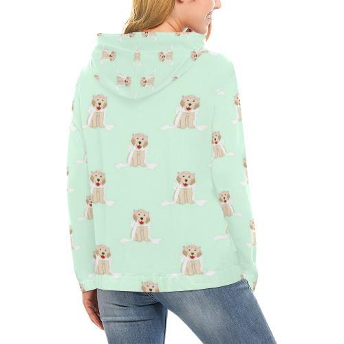 Pattern Print Golden Retriever Women Pullover Hoodie-grizzshop