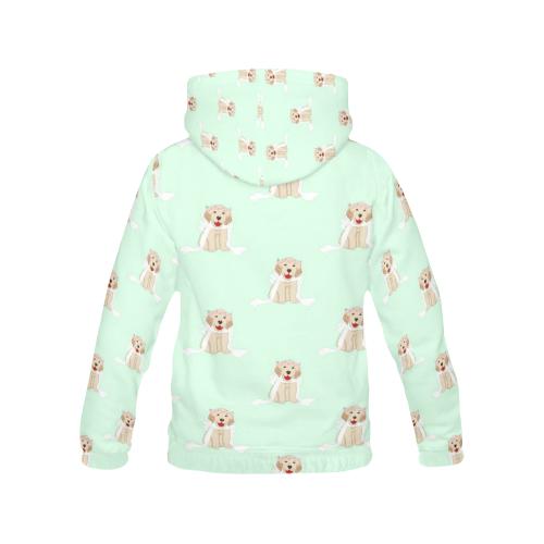 Pattern Print Golden Retriever Women Pullover Hoodie-grizzshop