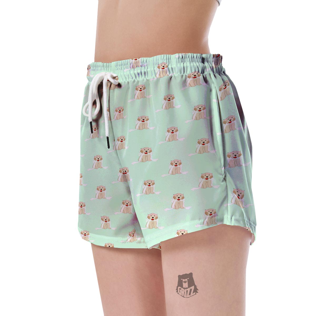 Pattern Print Golden Retriever Women's Shorts-grizzshop