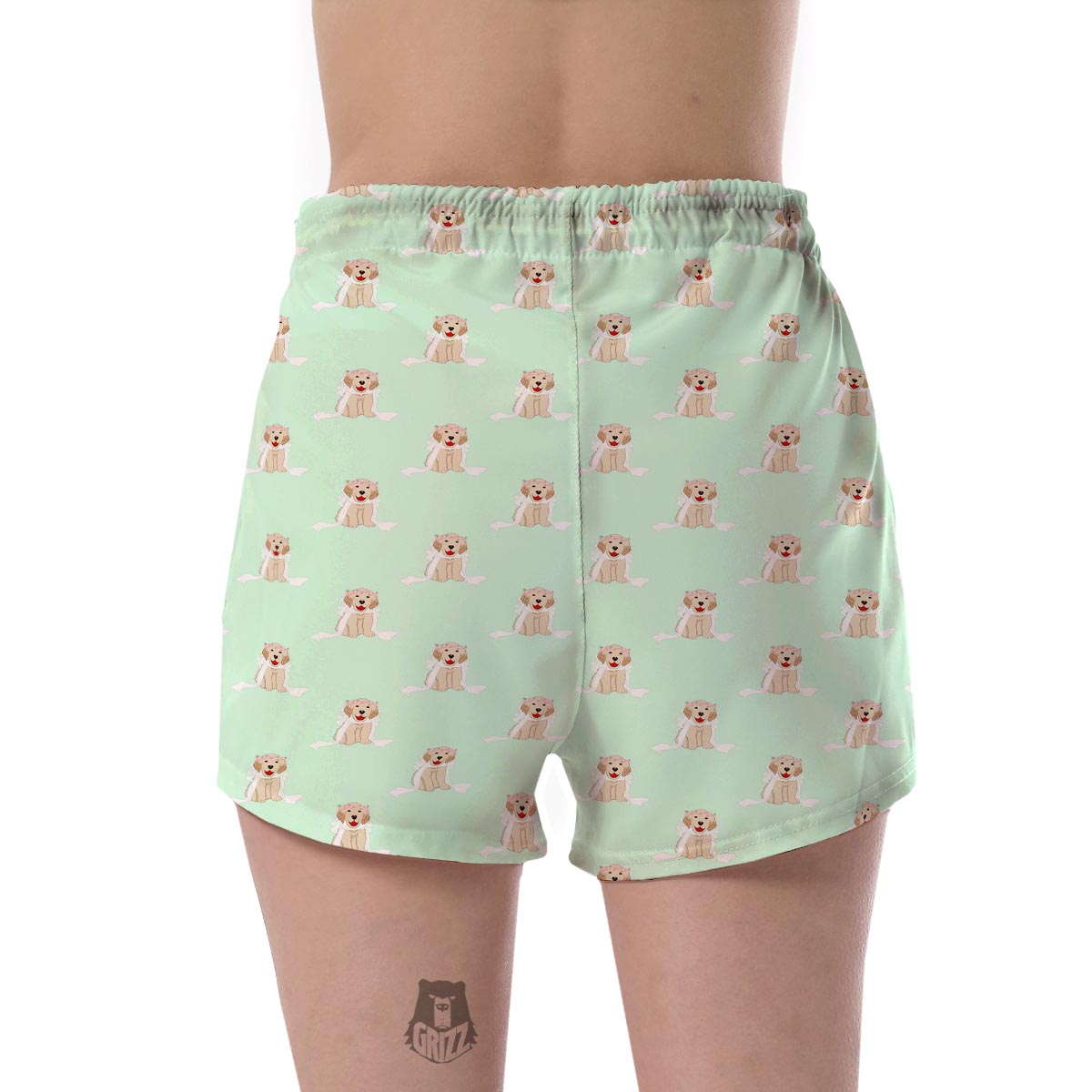 Pattern Print Golden Retriever Women's Shorts-grizzshop