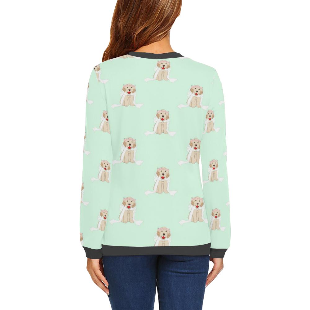 Pattern Print Golden Retriever Women's Sweatshirt-grizzshop