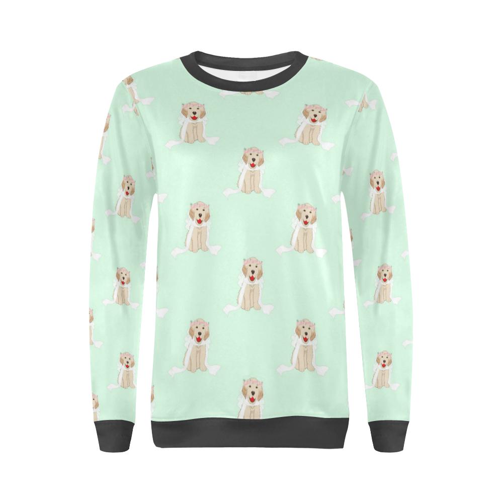 Pattern Print Golden Retriever Women's Sweatshirt-grizzshop