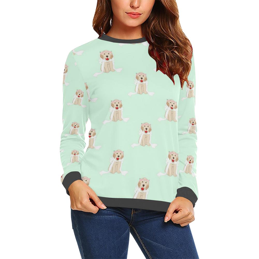 Pattern Print Golden Retriever Women's Sweatshirt-grizzshop