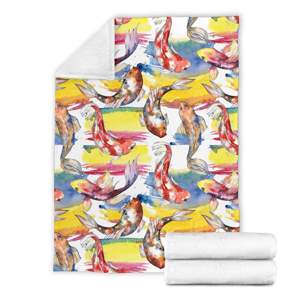 Pattern Print Goldfish Blanket-grizzshop