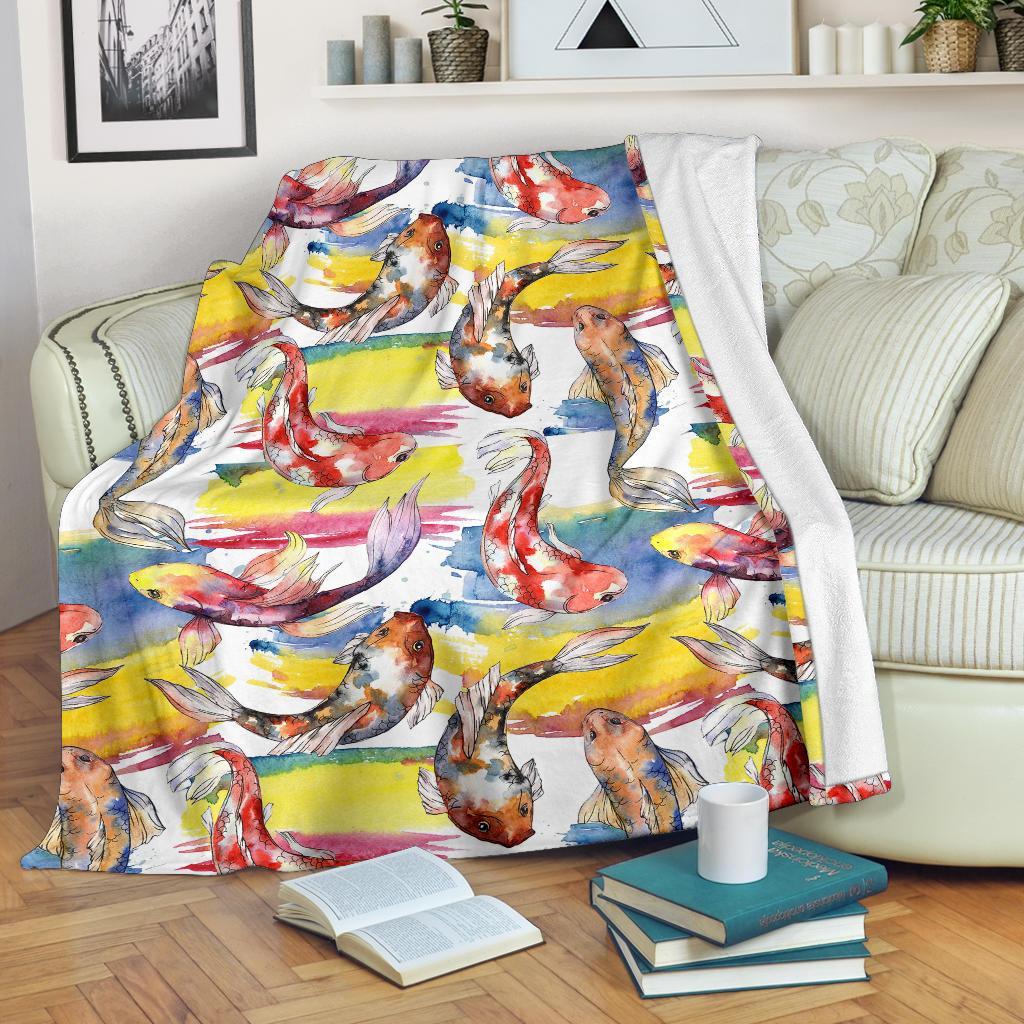 Pattern Print Goldfish Blanket-grizzshop