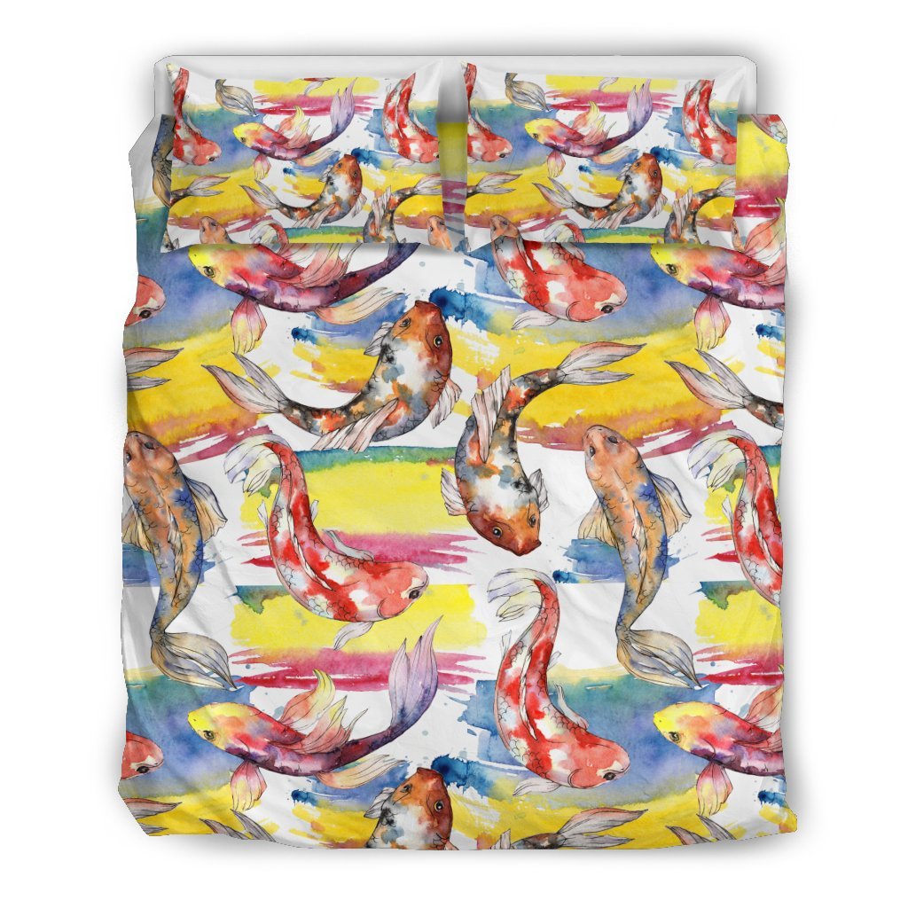 Pattern Print Goldfish Duvet Cover Bedding Set-grizzshop