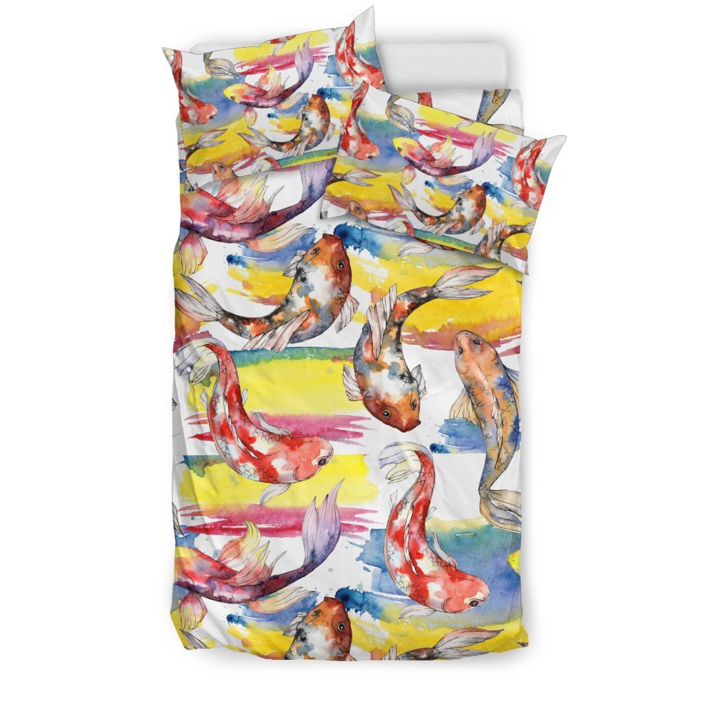 Pattern Print Goldfish Duvet Cover Bedding Set-grizzshop