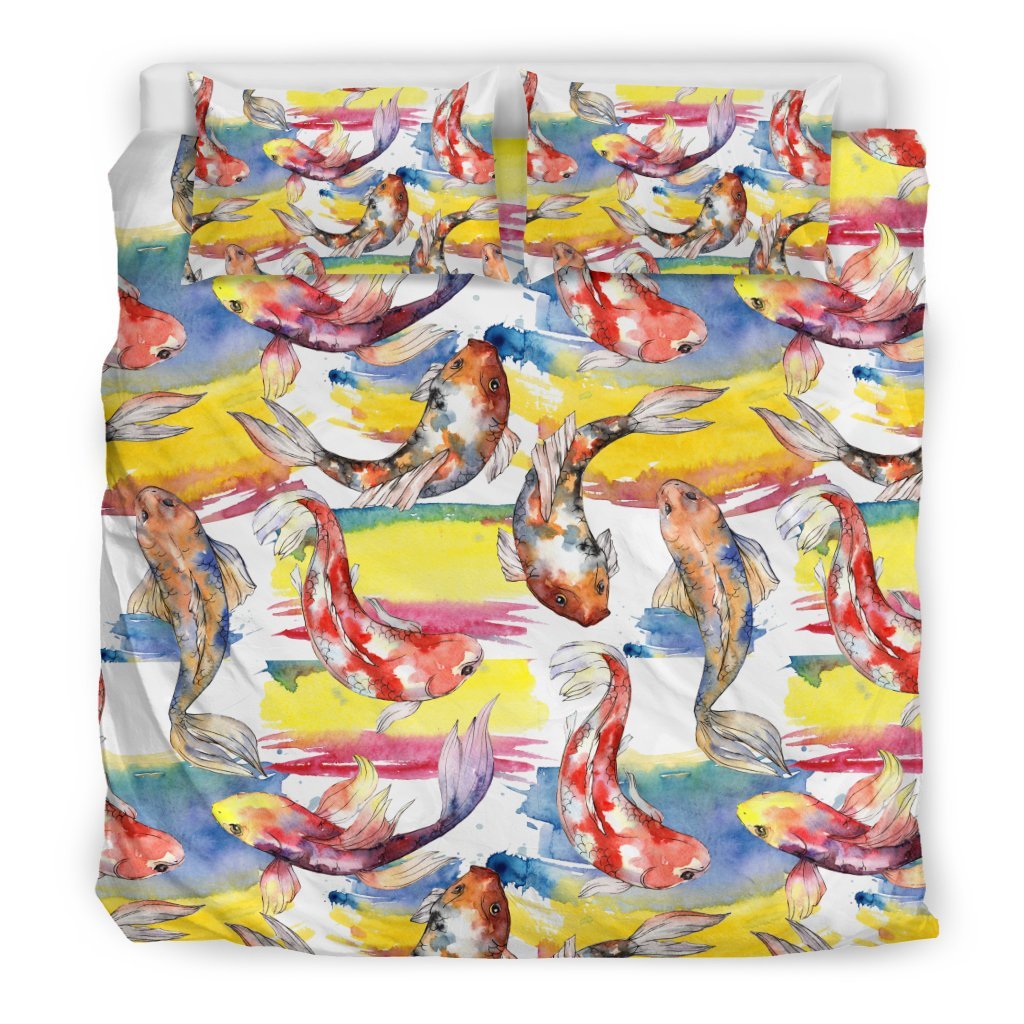 Pattern Print Goldfish Duvet Cover Bedding Set-grizzshop