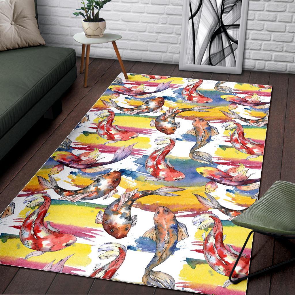 Pattern Print Goldfish Floor Mat-grizzshop